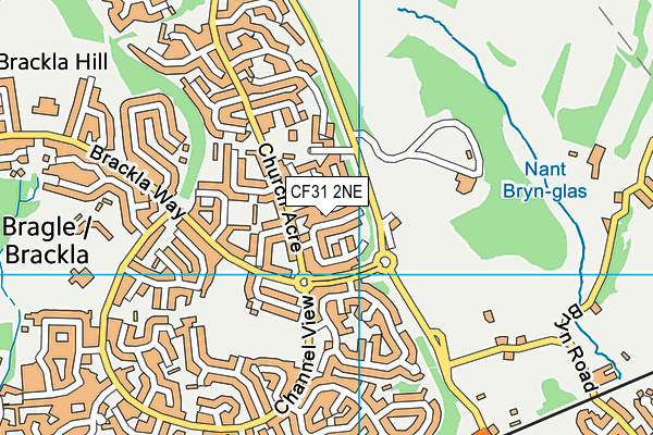 CF31 2NE map - OS VectorMap District (Ordnance Survey)