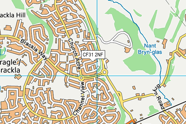 CF31 2NF map - OS VectorMap District (Ordnance Survey)