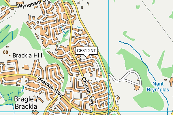 CF31 2NT map - OS VectorMap District (Ordnance Survey)