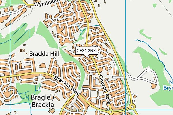CF31 2NX map - OS VectorMap District (Ordnance Survey)