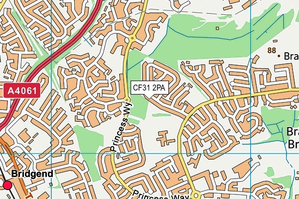 CF31 2PA map - OS VectorMap District (Ordnance Survey)