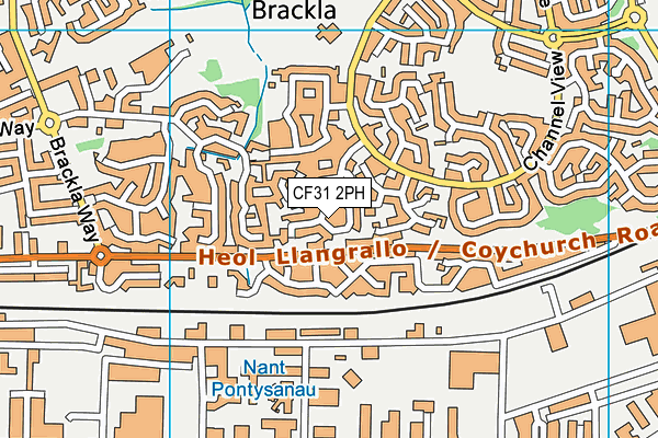 CF31 2PH map - OS VectorMap District (Ordnance Survey)