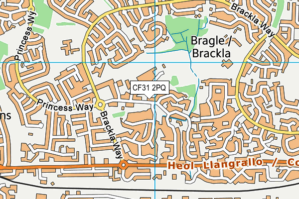 CF31 2PQ map - OS VectorMap District (Ordnance Survey)