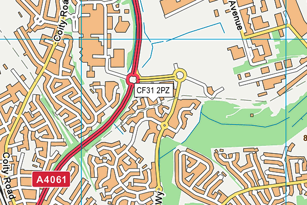 CF31 2PZ map - OS VectorMap District (Ordnance Survey)