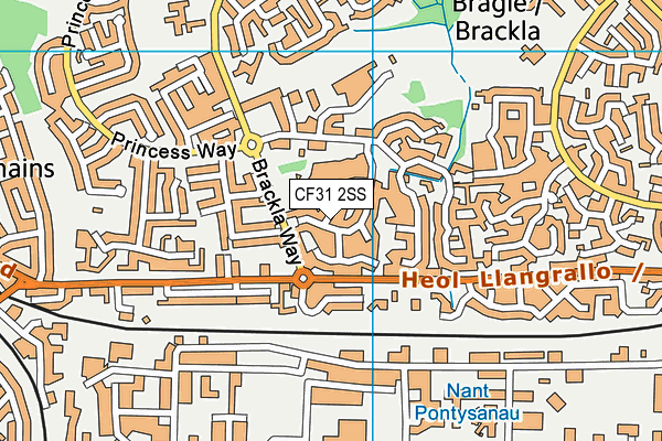 CF31 2SS map - OS VectorMap District (Ordnance Survey)