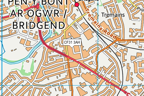 CF31 3AH map - OS VectorMap District (Ordnance Survey)