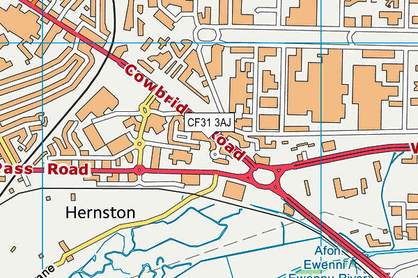 CF31 3AJ map - OS VectorMap District (Ordnance Survey)