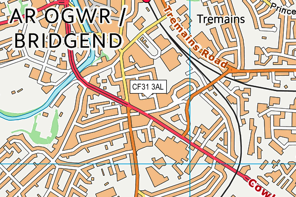 CF31 3AL map - OS VectorMap District (Ordnance Survey)