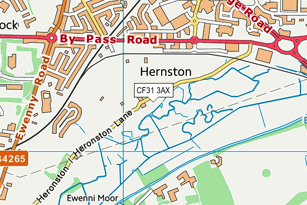 CF31 3AX map - OS VectorMap District (Ordnance Survey)