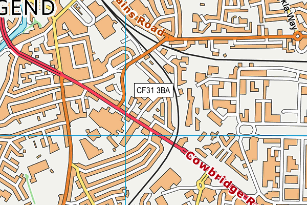 CF31 3BA map - OS VectorMap District (Ordnance Survey)