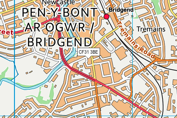 CF31 3BE map - OS VectorMap District (Ordnance Survey)