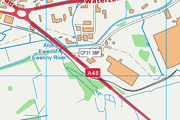 CF31 3BF map - OS VectorMap District (Ordnance Survey)