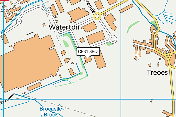 CF31 3BQ map - OS VectorMap District (Ordnance Survey)