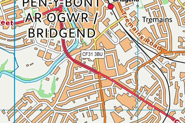 CF31 3BU map - OS VectorMap District (Ordnance Survey)