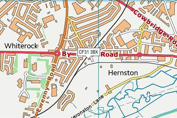 CF31 3BX map - OS VectorMap District (Ordnance Survey)