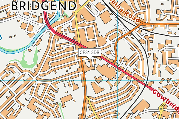 CF31 3DB map - OS VectorMap District (Ordnance Survey)