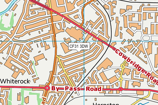 CF31 3DW map - OS VectorMap District (Ordnance Survey)