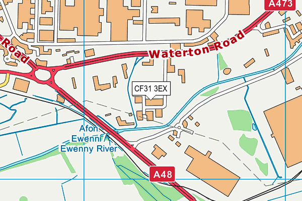 CF31 3EX map - OS VectorMap District (Ordnance Survey)