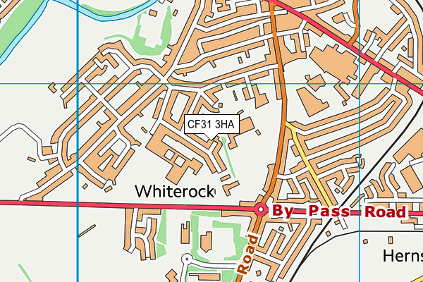 CF31 3HA map - OS VectorMap District (Ordnance Survey)