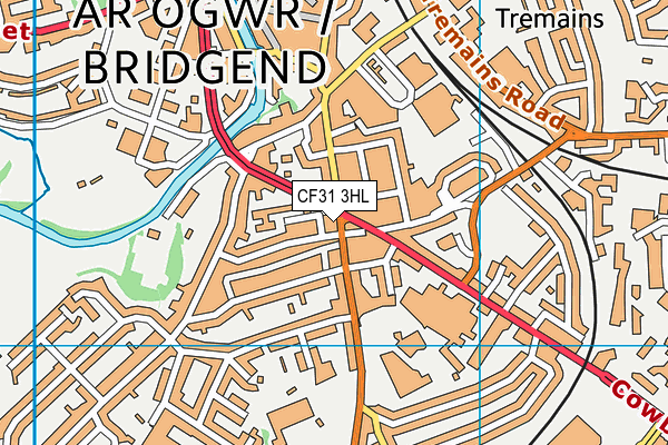 CF31 3HL map - OS VectorMap District (Ordnance Survey)