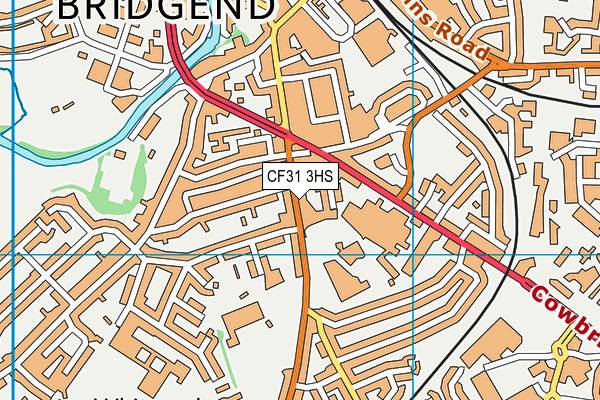 CF31 3HS map - OS VectorMap District (Ordnance Survey)