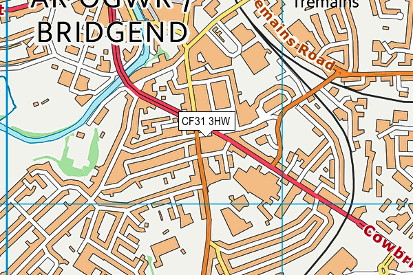 CF31 3HW map - OS VectorMap District (Ordnance Survey)