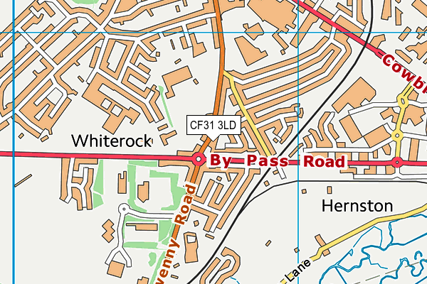 CF31 3LD map - OS VectorMap District (Ordnance Survey)