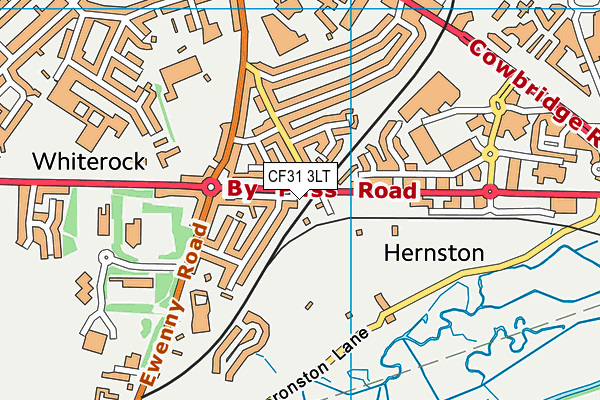 CF31 3LT map - OS VectorMap District (Ordnance Survey)