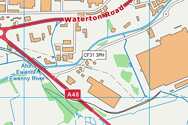 CF31 3PH map - OS VectorMap District (Ordnance Survey)