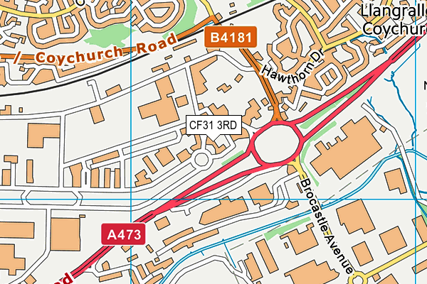 CF31 3RD map - OS VectorMap District (Ordnance Survey)