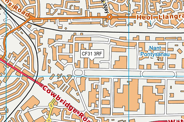 CF31 3RF map - OS VectorMap District (Ordnance Survey)