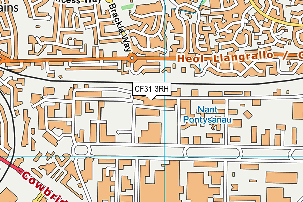 CF31 3RH map - OS VectorMap District (Ordnance Survey)