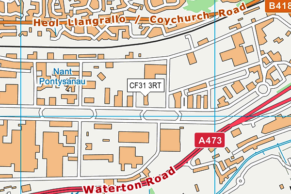 CF31 3RT map - OS VectorMap District (Ordnance Survey)