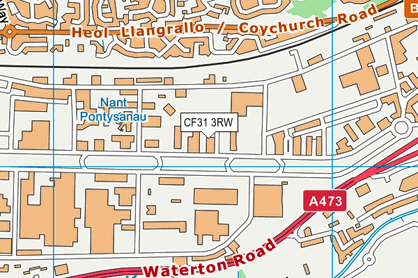 CF31 3RW map - OS VectorMap District (Ordnance Survey)