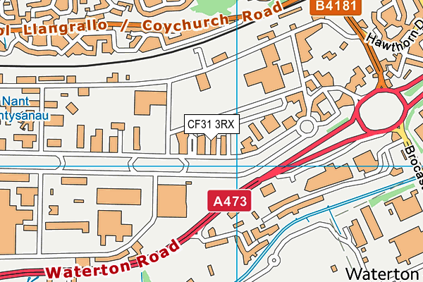 CF31 3RX map - OS VectorMap District (Ordnance Survey)