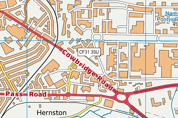 CF31 3SU map - OS VectorMap District (Ordnance Survey)