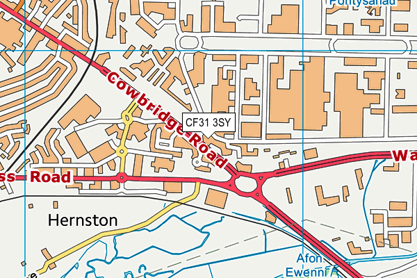 CF31 3SY map - OS VectorMap District (Ordnance Survey)