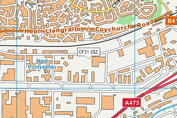 CF31 3SZ map - OS VectorMap District (Ordnance Survey)