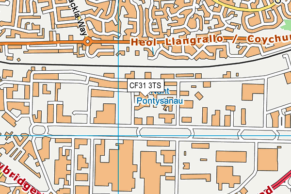 CF31 3TS map - OS VectorMap District (Ordnance Survey)