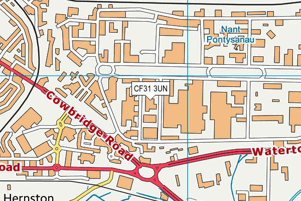 CF31 3UN map - OS VectorMap District (Ordnance Survey)