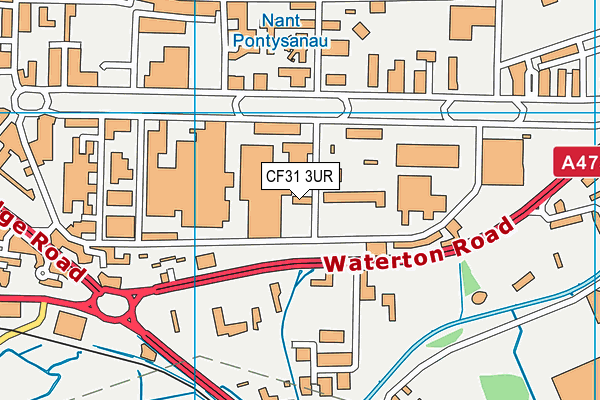 CF31 3UR map - OS VectorMap District (Ordnance Survey)