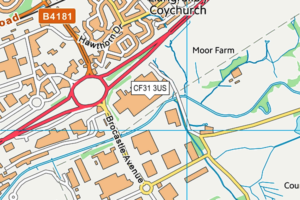 CF31 3US map - OS VectorMap District (Ordnance Survey)