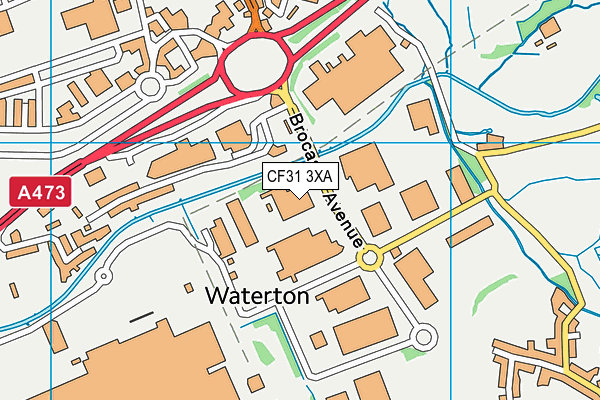 CF31 3XA map - OS VectorMap District (Ordnance Survey)