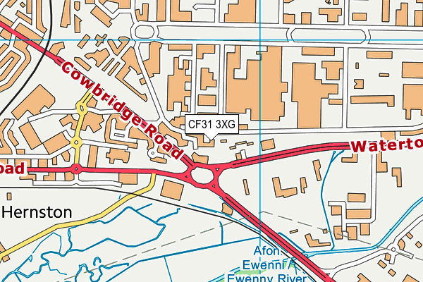 CF31 3XG map - OS VectorMap District (Ordnance Survey)