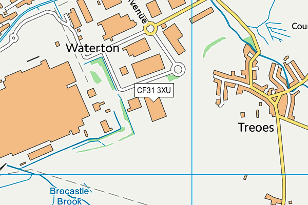 CF31 3XU map - OS VectorMap District (Ordnance Survey)