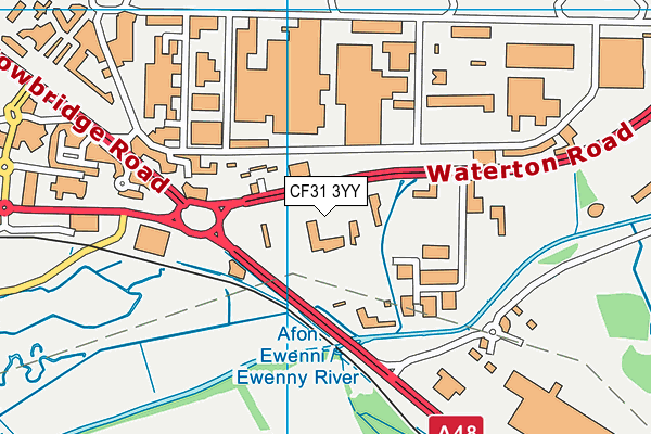 CF31 3YY map - OS VectorMap District (Ordnance Survey)