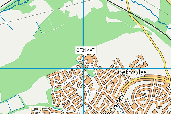 CF31 4AT map - OS VectorMap District (Ordnance Survey)