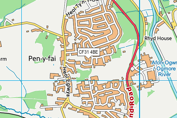 CF31 4BE map - OS VectorMap District (Ordnance Survey)