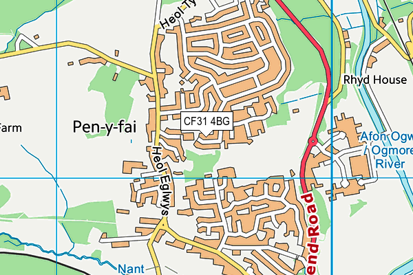 CF31 4BG map - OS VectorMap District (Ordnance Survey)