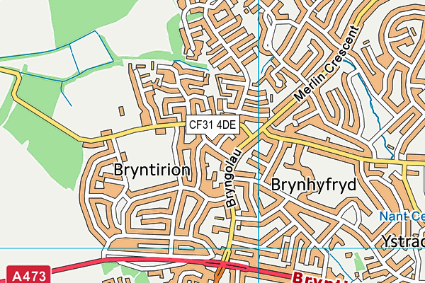 CF31 4DE map - OS VectorMap District (Ordnance Survey)